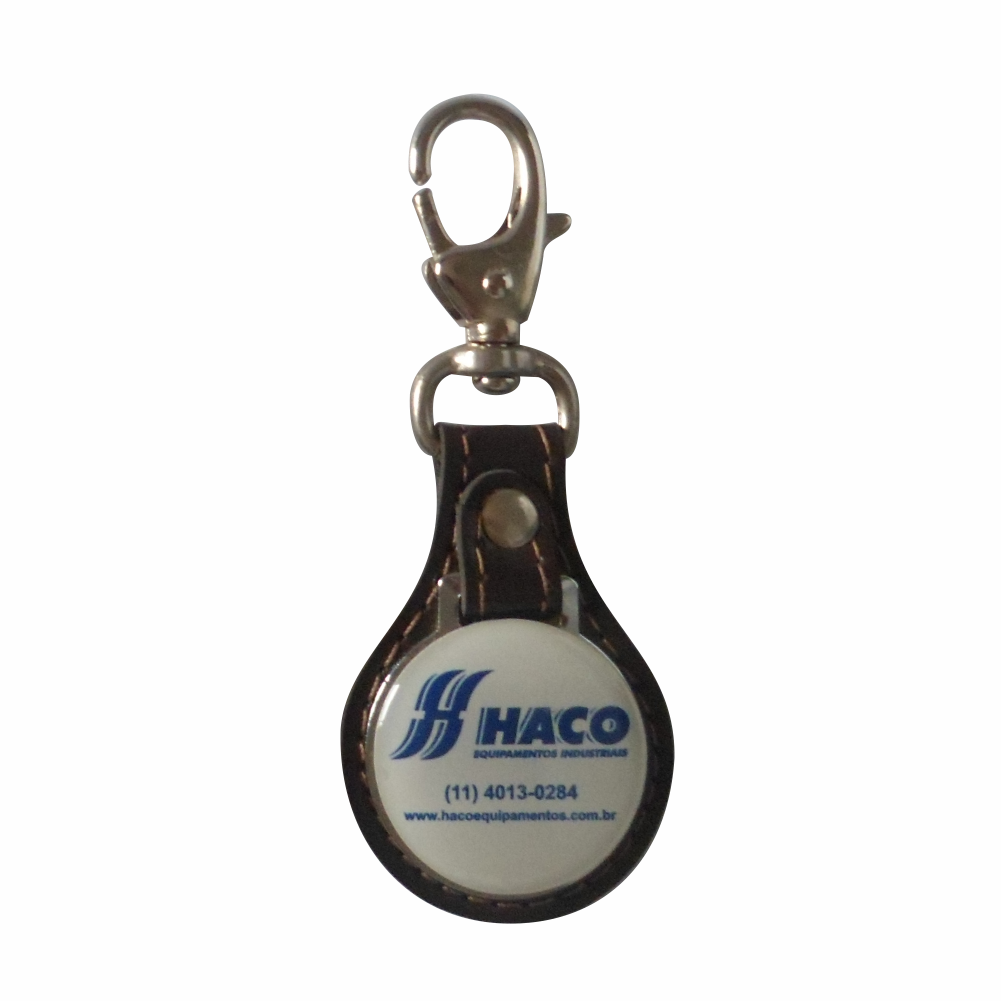 Chaveiro de Couro Sintético Redondo com Resina e Mosquete.png